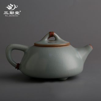 Three frequently hall your kiln kung fu tea set piece of jingdezhen ceramic teapot tea ceremony of a complete set of sample tea cup TZS173