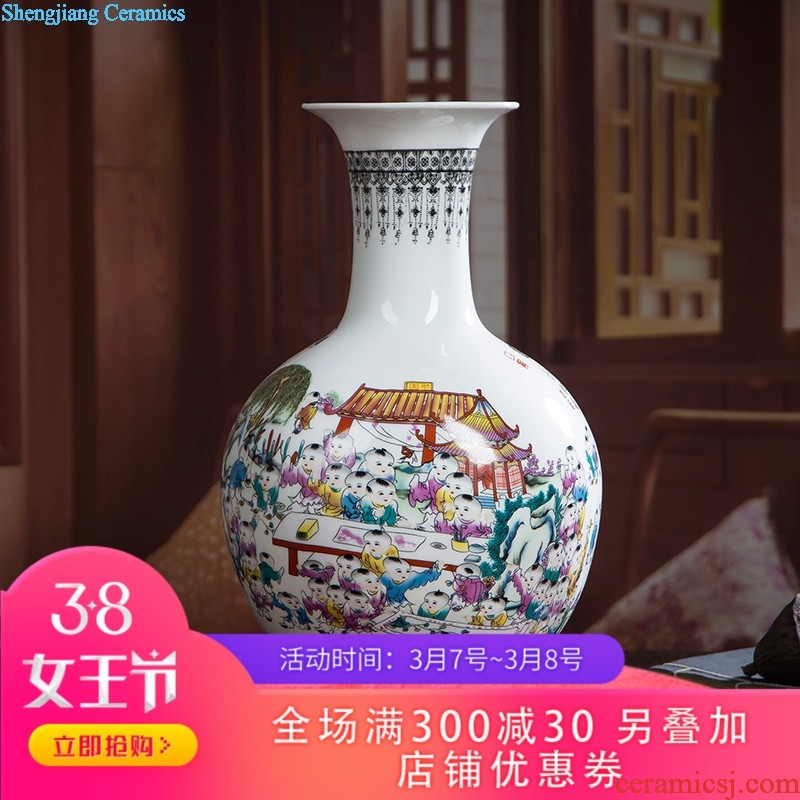 241 jingdezhen ceramics Archaize kiln open piece of blue glaze vase The classical modern furnishing articles home act the role ofing is tasted the living room