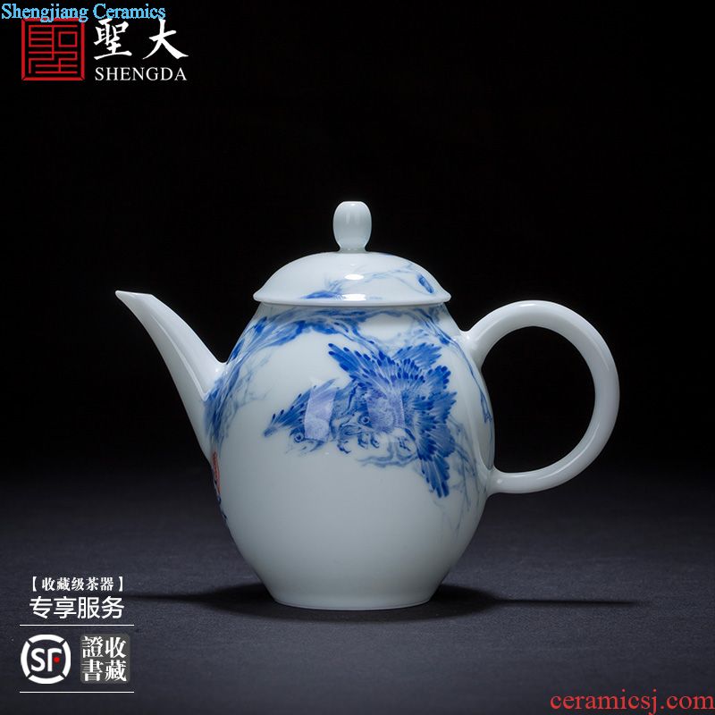 Holy big pine creek line office cup hand-painted ceramic ink in the boat make tea cup with lid handle all hand of jingdezhen tea service