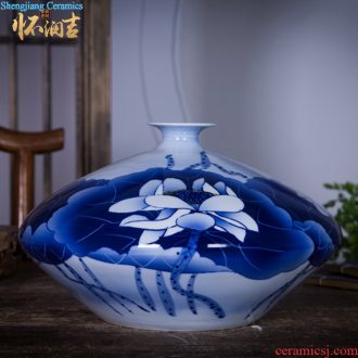 Jingdezhen ceramics name ng mun-hon hand painted blue and white porcelain vase peony decorated handicraft furnishing articles