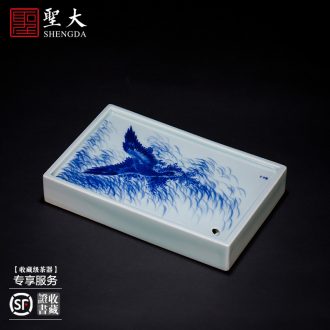 Santa teacups hand-painted ceramic kung fu eight mountain man solitary birds of blue and white porcelain figure single cup cup of jingdezhen tea service master