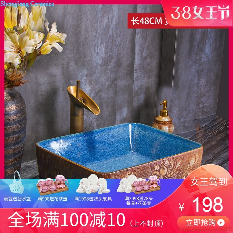 Restore ancient ways round the sink archaize ceramic face basin pool table square art basin of continental basin basin