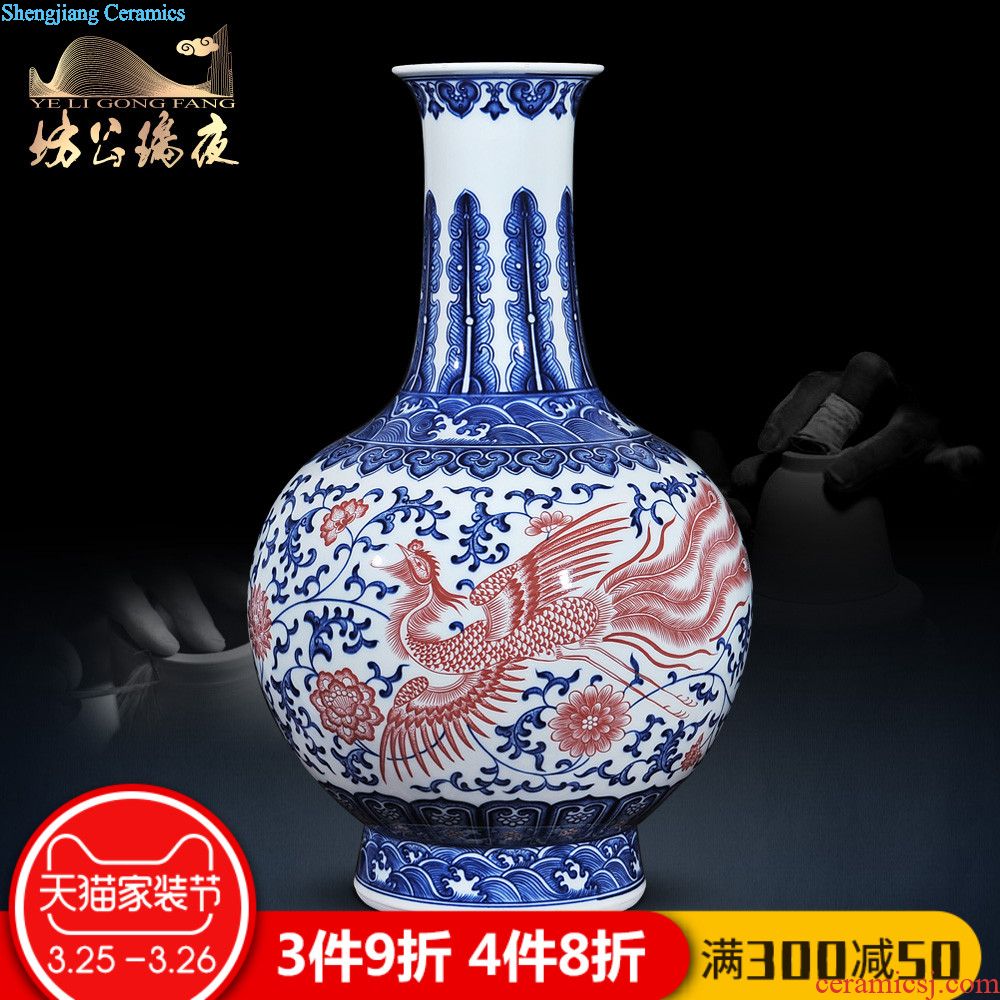 Landscape of jingdezhen ceramics vase hand-painted Chinese style household adornment flower arranging furnishing articles sitting room TV cabinet