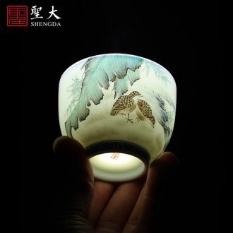 Santa teacups hand-painted porcelain ceramic kung fu with James t. c. na was published lines master cup sample tea cup manual of jingdezhen tea service