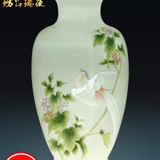 Jingdezhen ceramics vase imitation qing qianlong flower is blue and white porcelain dragon pomegranate bottles of sitting room adornment is placed