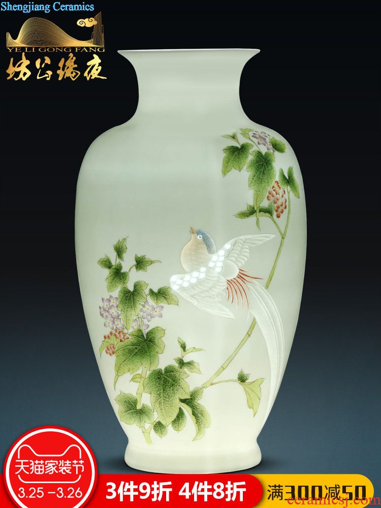 Jingdezhen ceramics vase imitation qing qianlong flower is blue and white porcelain dragon pomegranate bottles of sitting room adornment is placed