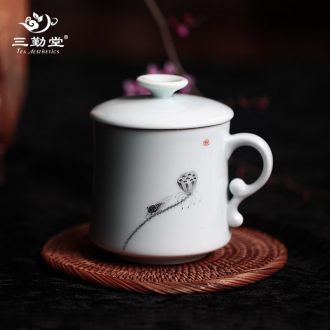 The three frequently Your kiln puer tea cup master cup jingdezhen ceramic kung fu tea set single cup sample tea cup S44026