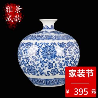 Jingdezhen ceramic colored enamel gourd vase decoration place to live in the living room TV cabinet decoration porcelain Chinese style