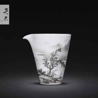 JingJun Jingdezhen ceramics Hand-painted ji blue paint all hand tureen Kung fu tea set