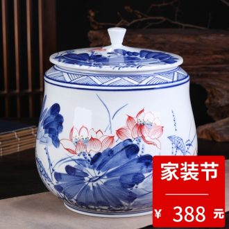 Jingdezhen ceramic tea cake caddy large household wake receives porcelain POTS sealed tank storage tanks