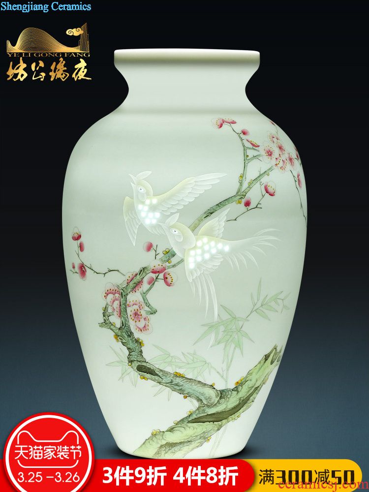 Jingdezhen ceramics furnishing articles imitation qing qianlong enamel paint the dragon king offered vase life of ears and sitting room adornment