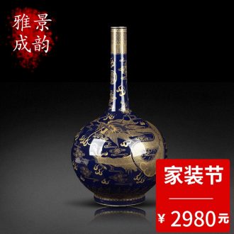Jingdezhen ceramic housewarming gift hand-painted porcelain antique vase the sitting room porch new Chinese style creative arts and crafts