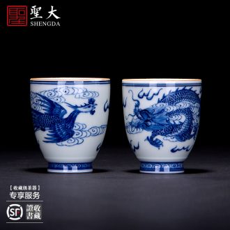 Holy big ceramic kung fu masters cup all hand jun red cups principal heart sutra meditation sample tea cup of jingdezhen tea service