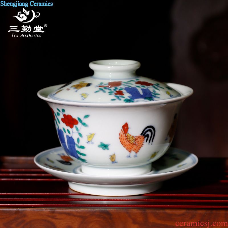 Three frequently hand-painted master of blue and white porcelain cup Tea foam glaze sample tea cup kung fu tea TZS323 ceramic cup