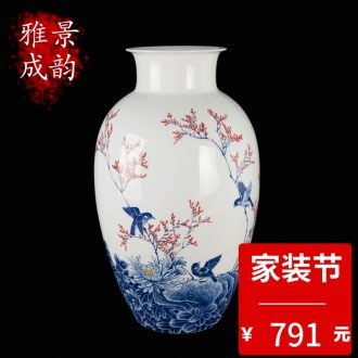Jingdezhen ceramic new Chinese general canned adorn article place to live in the sitting room of blue and white porcelain vase decoration in China