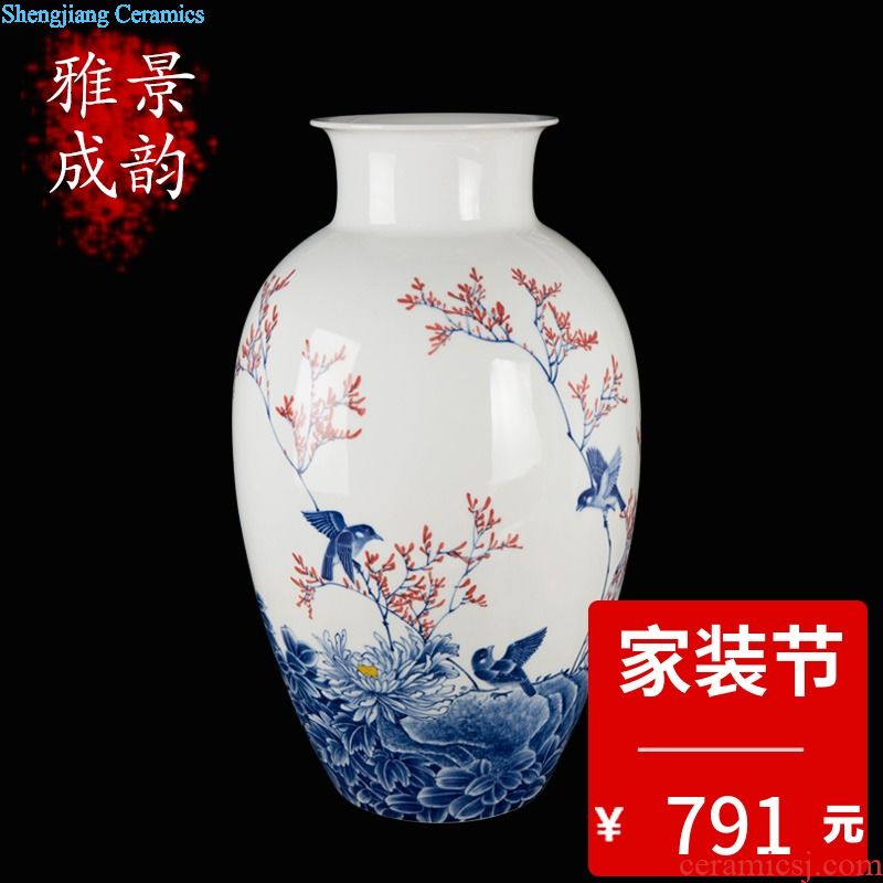 Jingdezhen ceramic new Chinese general canned adorn article place to live in the sitting room of blue and white porcelain vase decoration in China