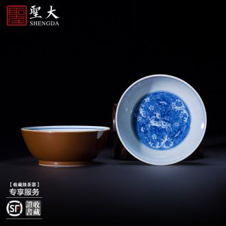 Santa teacups hand-painted ceramic kungfu famille rose fragrant cup sample tea cup pure manual of jingdezhen tea service master