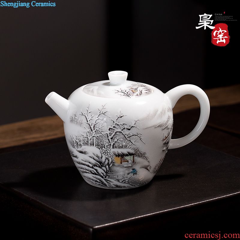 Jingdezhen ceramic color ink landscape cup sample tea cup manual kung fu noggin single cup hand-painted personal tea cups