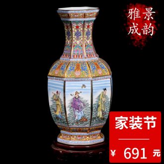 Jingdezhen ceramic handmade antique flower arrangement of blue and white porcelain vase new sitting room of Chinese style household porcelain decorative furnishing articles