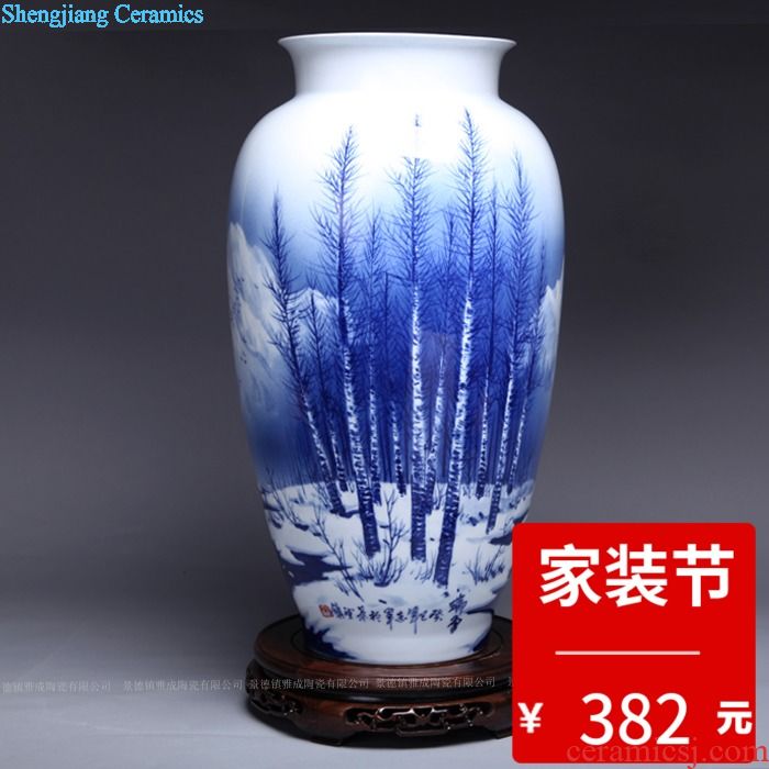 Jingdezhen ceramic hollow vase modern furnishing articles vase ou type TV ark creative porch decoration of Chinese style