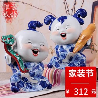 Modern sculpture porcelain of jingdezhen ceramics handicraft furnishing articles household act the role ofing is tasted decorate gifts gifts