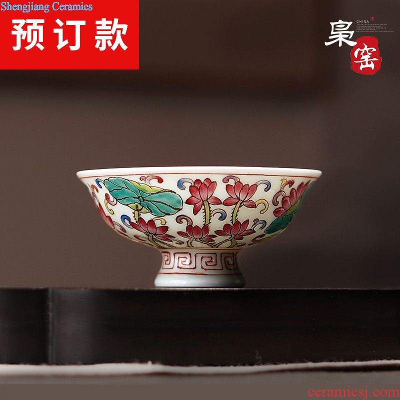 Owl kiln Jingdezhen tea sample tea cup hand-painted kung fu tea and flowers and birds Ceramics pu 'er tea cup, individual cup