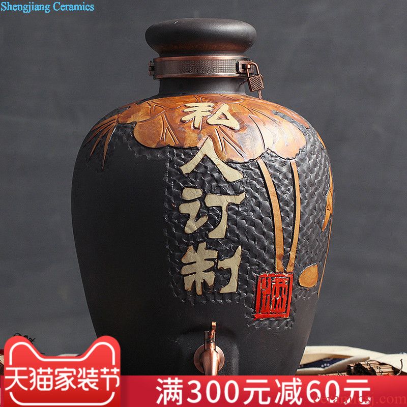 Jingdezhen ceramic jar bottles home wine pot seal wine bottle is empty ceramic 1 catty 3 jins 5 jins of 10 jins