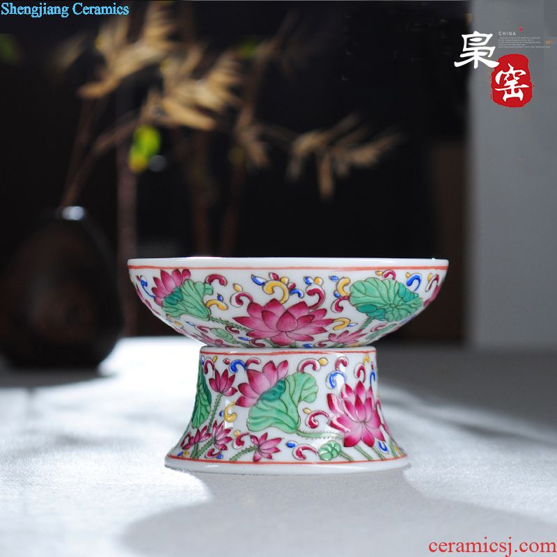 Jingdezhen famille rose tea set Hand-painted ceramic fair mug points make tea tea ware hand-painted tong qu hand grasp