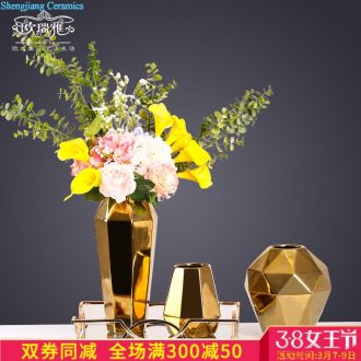 European simplicity vase living room TV cabinet table simulation flower flower ceramic furnishing articles creative home decorations