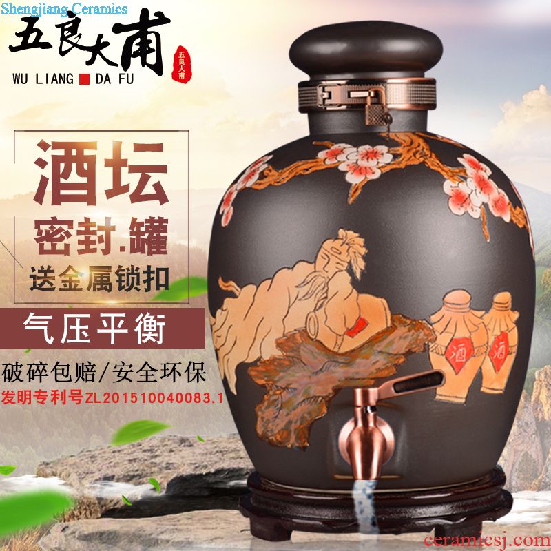 Jingdezhen ceramic jar At the end of the tea Bubble jars how it 10 jins 20 jins 30 jins of 50 kg is leading