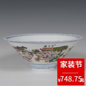 Jingdezhen ceramics hand-painted Chinese vase household adornment art crafts home sitting room adornment
