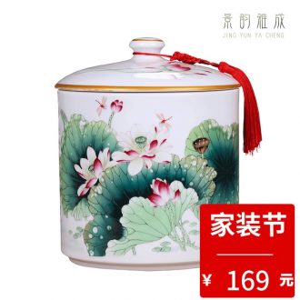 Jingdezhen ceramic blooming flowers storage tank is a large sitting room general storage POTS decorative porcelain furnishing articles