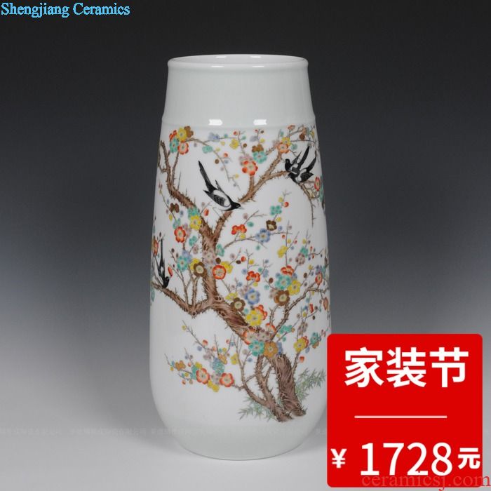 Jingdezhen ceramics painting of flowers and furnishing articles set manual art vase vase sitting room decorations arts and crafts