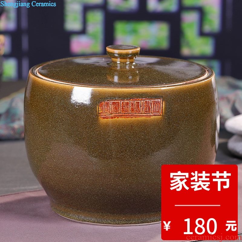 Jingdezhen ceramic storage tank Chinese ceramic pot home outfit receives meters pot dry can of China