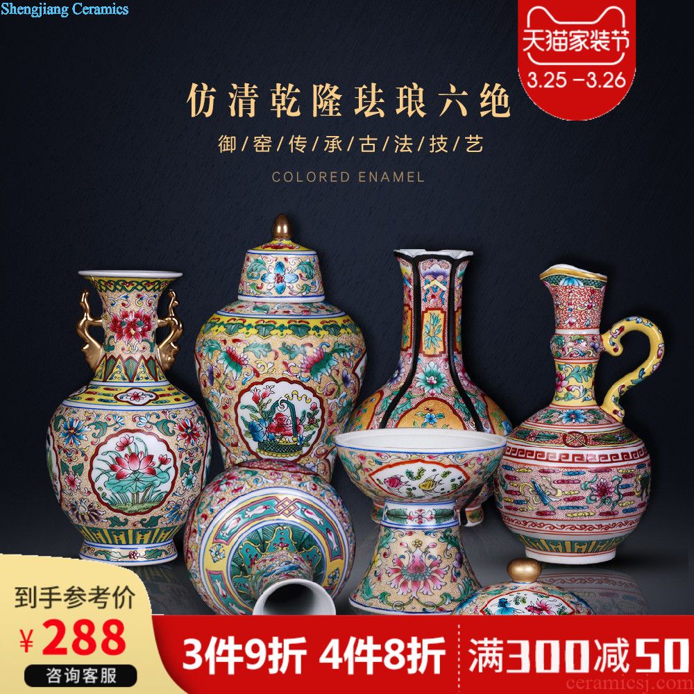 Blue and white porcelain of jingdezhen ceramics antique vases, flower arrangement sitting room of Chinese style household decorations TV ark furnishing articles