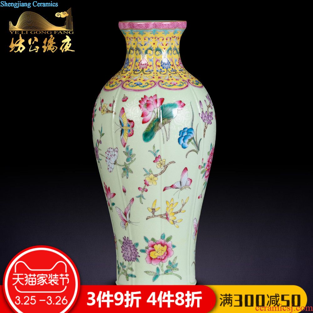 Jingdezhen ceramics vase furnishing articles imitation qing yongzheng fuels the pastel landscape gall bladder Chinese style household ornaments