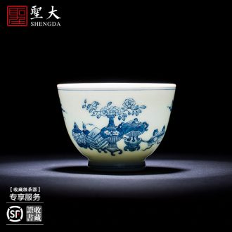 St large ceramic three tureen teacups hand-painted agate red lake scene tea bowl of jingdezhen tea service by hand