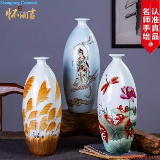 Jingdezhen ceramic furnishing articles imitation qing qianlong floret bottle of the sitting room of Chinese style household flower arrangement of blue and white porcelain decorative arts and crafts