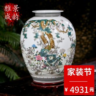 Jingdezhen ceramic hand-painted charactizing a new flower arrangement sitting room adornment of Chinese style household porcelain vase furnishing articles