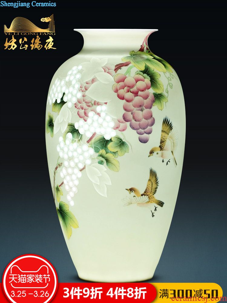 Grilled jingdezhen ceramics furnishing articles imitation qing qianlong pastel flowers mei bottles of dried flower vases, house sitting room adornment ornament