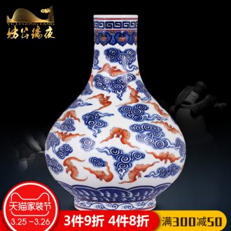 Jingdezhen ceramics furnishing articles reed pond moonlight vases, flower arranging Chinese style home sitting room porch handicraft ornament