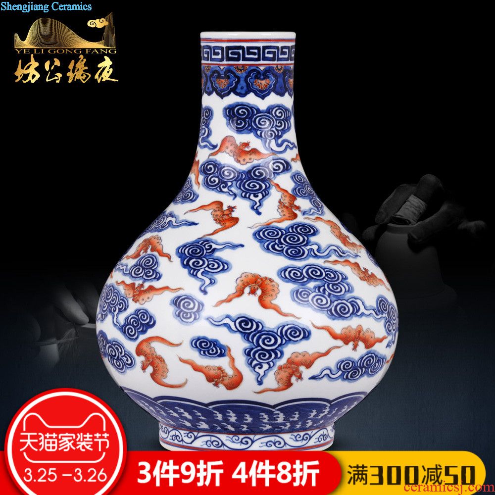 Jingdezhen ceramics furnishing articles reed pond moonlight vases, flower arranging Chinese style home sitting room porch handicraft ornament