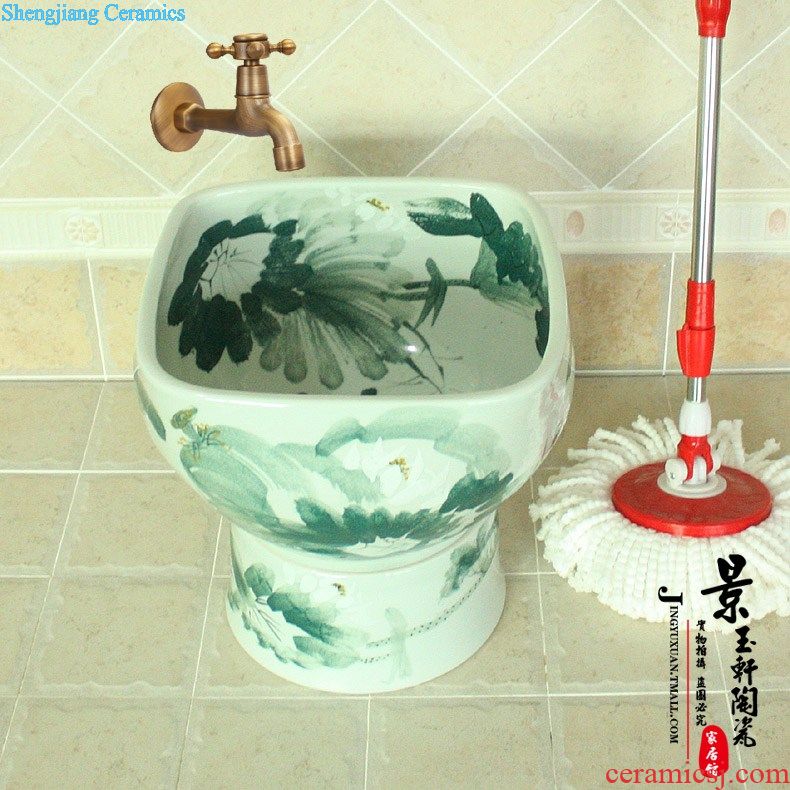 Jingdezhen JingYuXuan ceramic white frosted Golden grain A mop pool