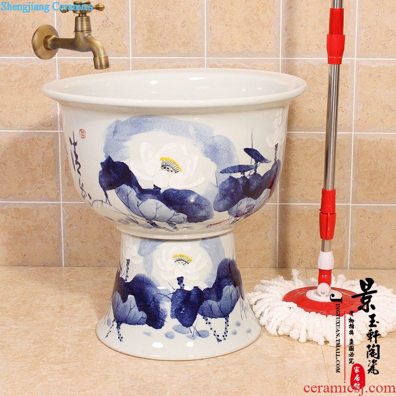 Jingdezhen JingYuXuan ceramics Blue and white variable The blue butterfly Flanging mop pool