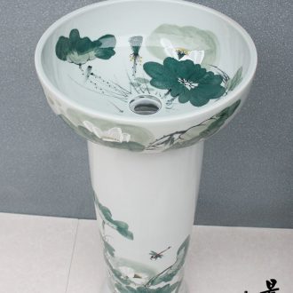 JingYuXuan jingdezhen ceramic lavatory basin basin art stage basin sink trumpet 35 cm pure black