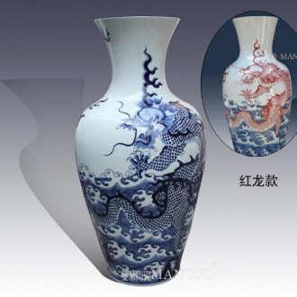 Jingdezhen blue and white landscape sitting room 1-135 - metre - high sitting room vase display of large vases, hand-painted vases