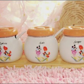 JingYuXuan Disney mickey's kitchen ceramic flavor pot three-piece courtship