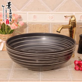 JingYuXuan ceramic torx basin art on the blue flower on the sink basin that wash a face in the us and Europe rural wind