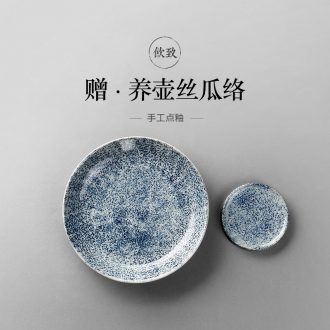 Blue and white tea drink to hand-painted mesh frame ceramic filter tea tea filter cup tea accessories