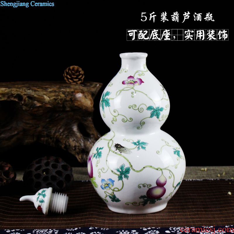 Jingdezhen ceramic jars bubble bottle with tap 10 jins 20 jins 30 jin wine 50 kg it sealed jar